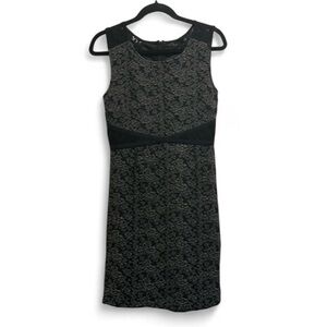 nOir Jewelry Black and Gray Floral Midi Dress